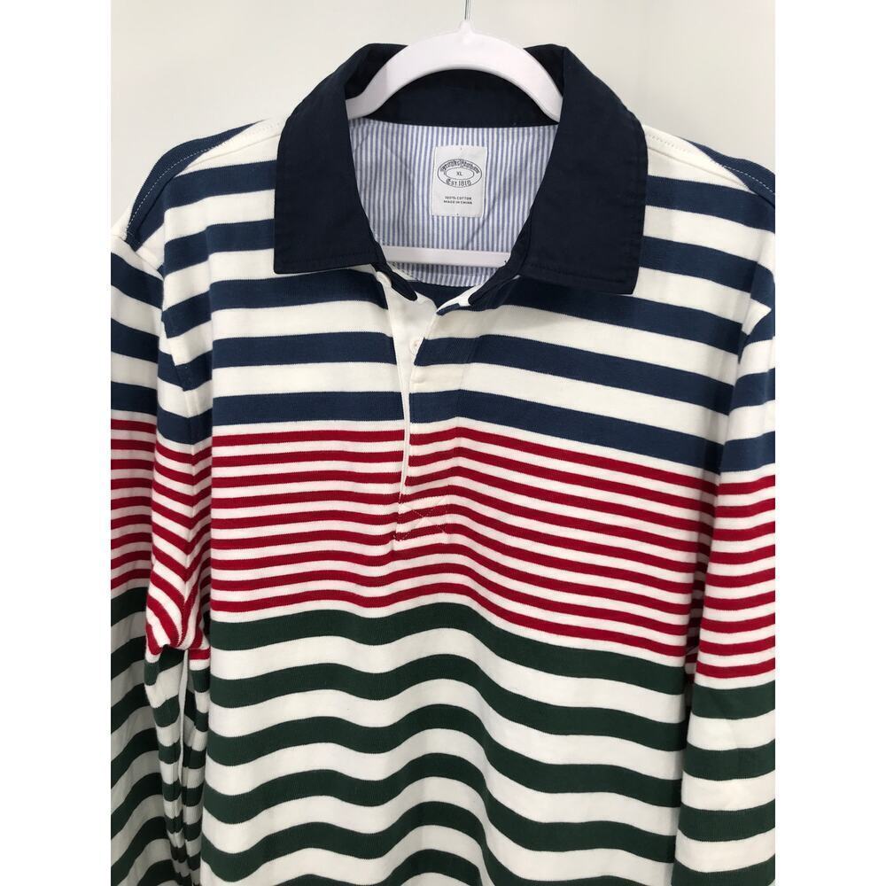 Brooks Brothers Navy, Red, and White Striped Polo Shirt - Picture 4 of 9